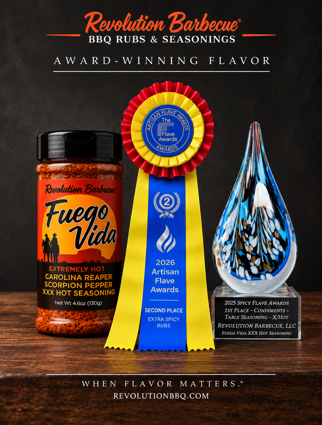 Revolution Barbecue’s Fuego Vida Earns Second Place at 2026 Artisan Flave Awards