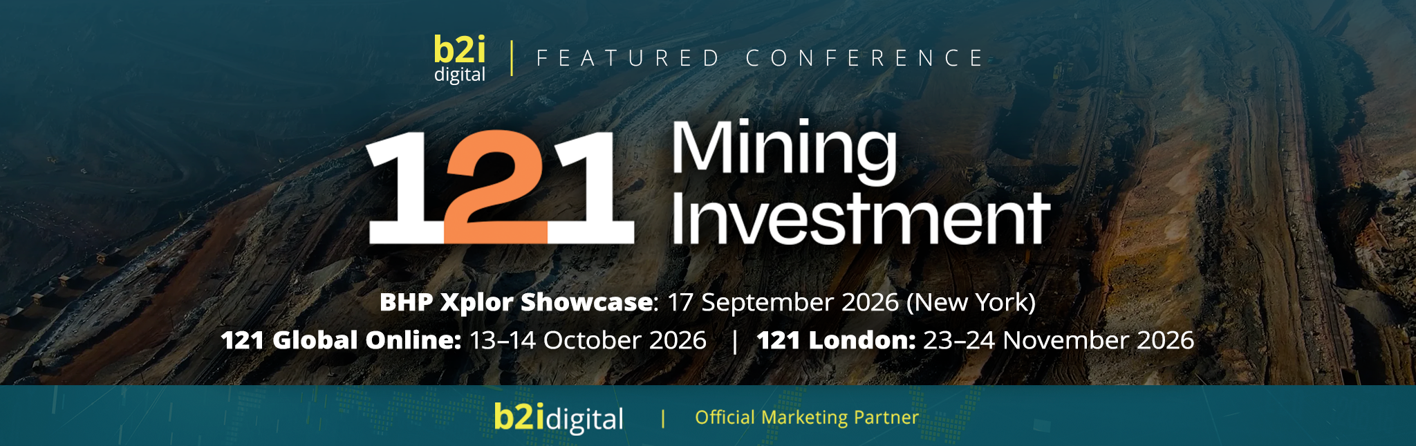 Three 121 Mining Investment Events Named B2i Digital Featured Conferences