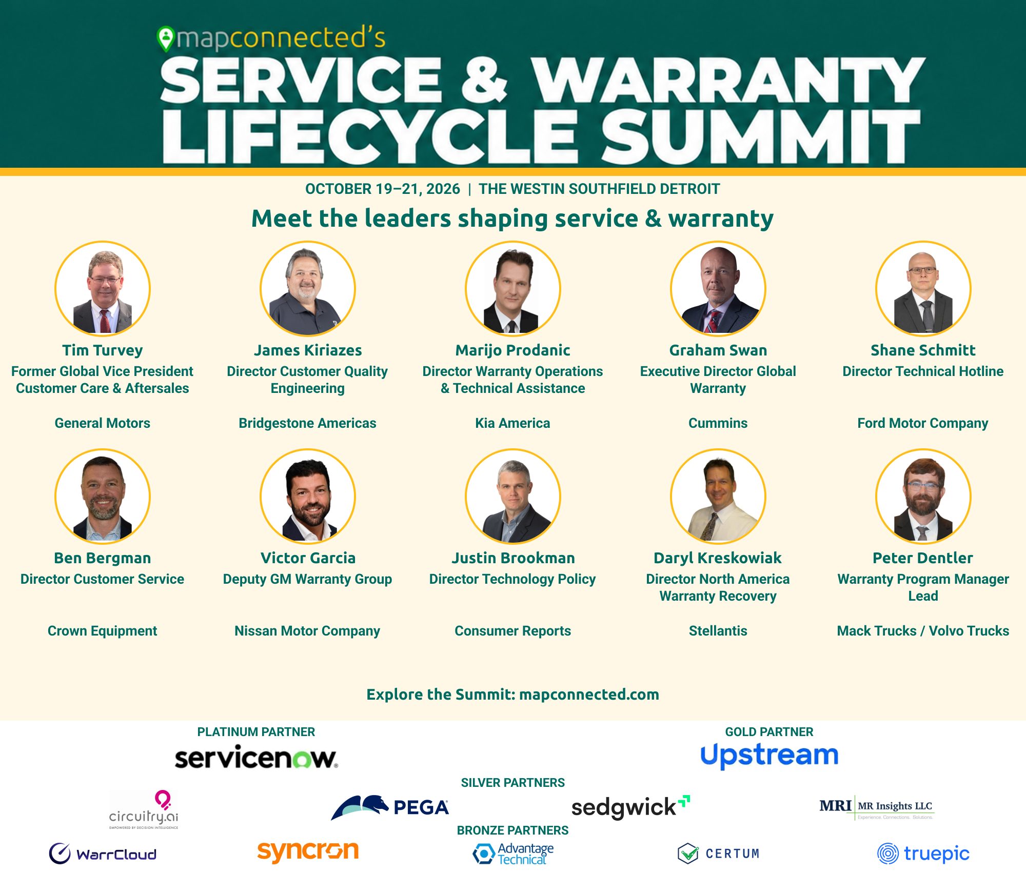 MAPconnected Announces 36 Speakers Confirmed for 6th Annual Service & Warranty Lifecycle Summit