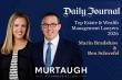 Murtaugh LLP Partners Marin Bradshaw and Benjamin Schwefel Named Top Estate & Wealth Management Lawyers by Daily Journal
