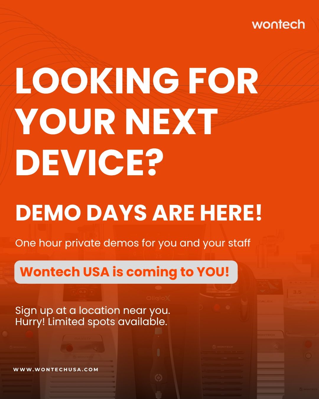 wontech USA brings hands-on aesthetic technology demonstrations to four U.S. markets this fall