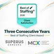 Superus Careers and Mortgage Career Exchange Mark Third Consecutive Best of Staffing Client Award
