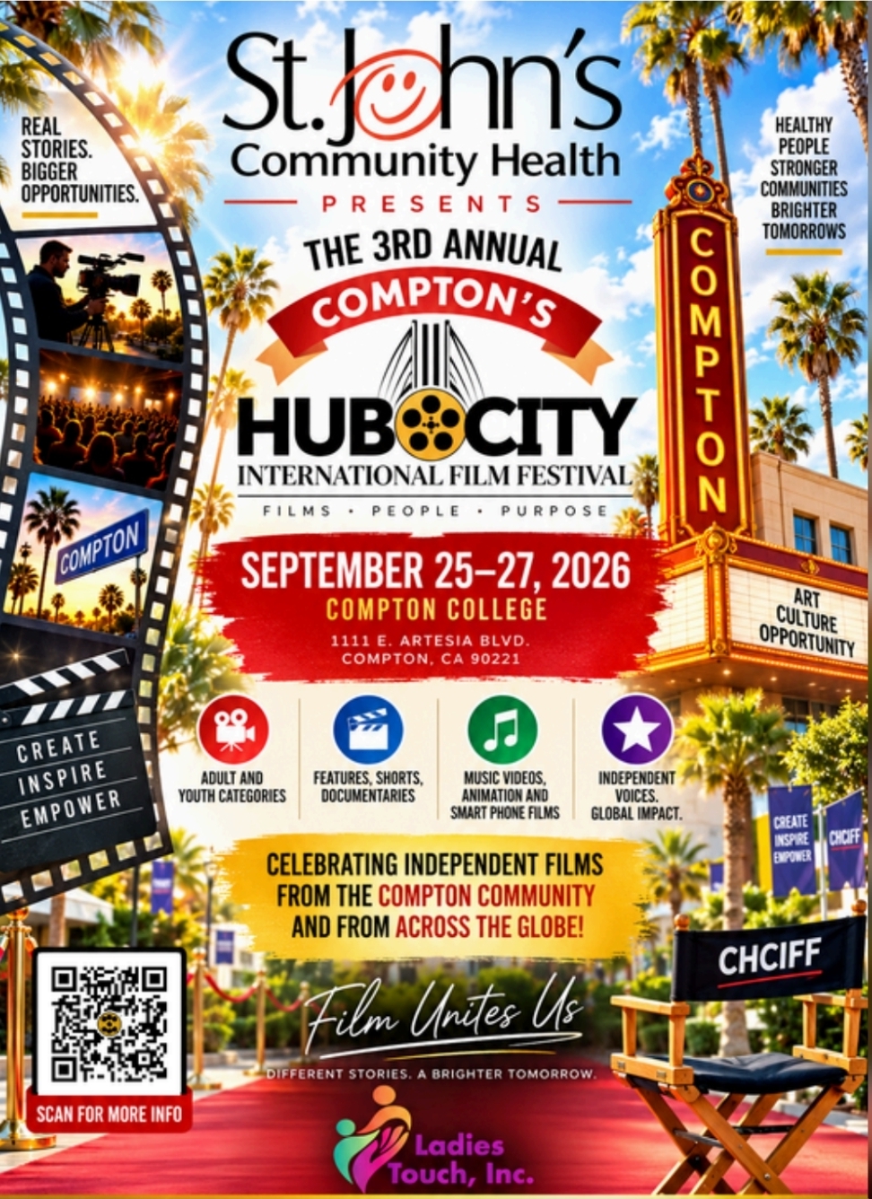 COMPTON’S HUB CITY INTERNATIONAL FILM FESTIVAL NAMES ST. JOHN’S COMMUNITY HEALTH TITLE SPONSOR FOR 3RD ANNUAL FESTIVAL