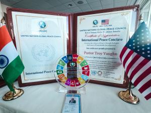 Photo of Vaughn's UN Plaque