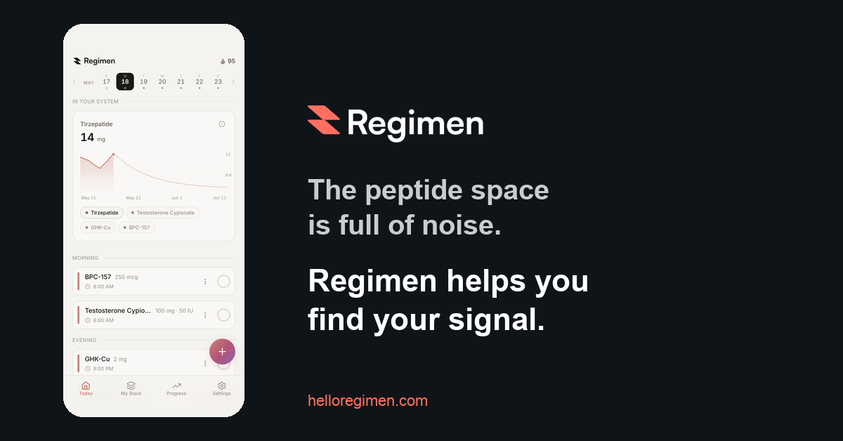 Regimen Peptide Tracker Raises the Bar for Peptide Tracking: Doses, Lab Work and Side Effects on One Timeline