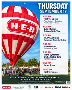 September 17 Schedule H-E-B | Central Market Plano Balloon Festival