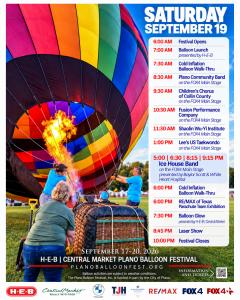 Saturday September 19 Schedule H-E-B | Central Market Plano Balloon Festival