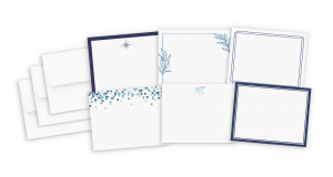 Six flat notecard designs from the Elegant Note Card Assortment Box.