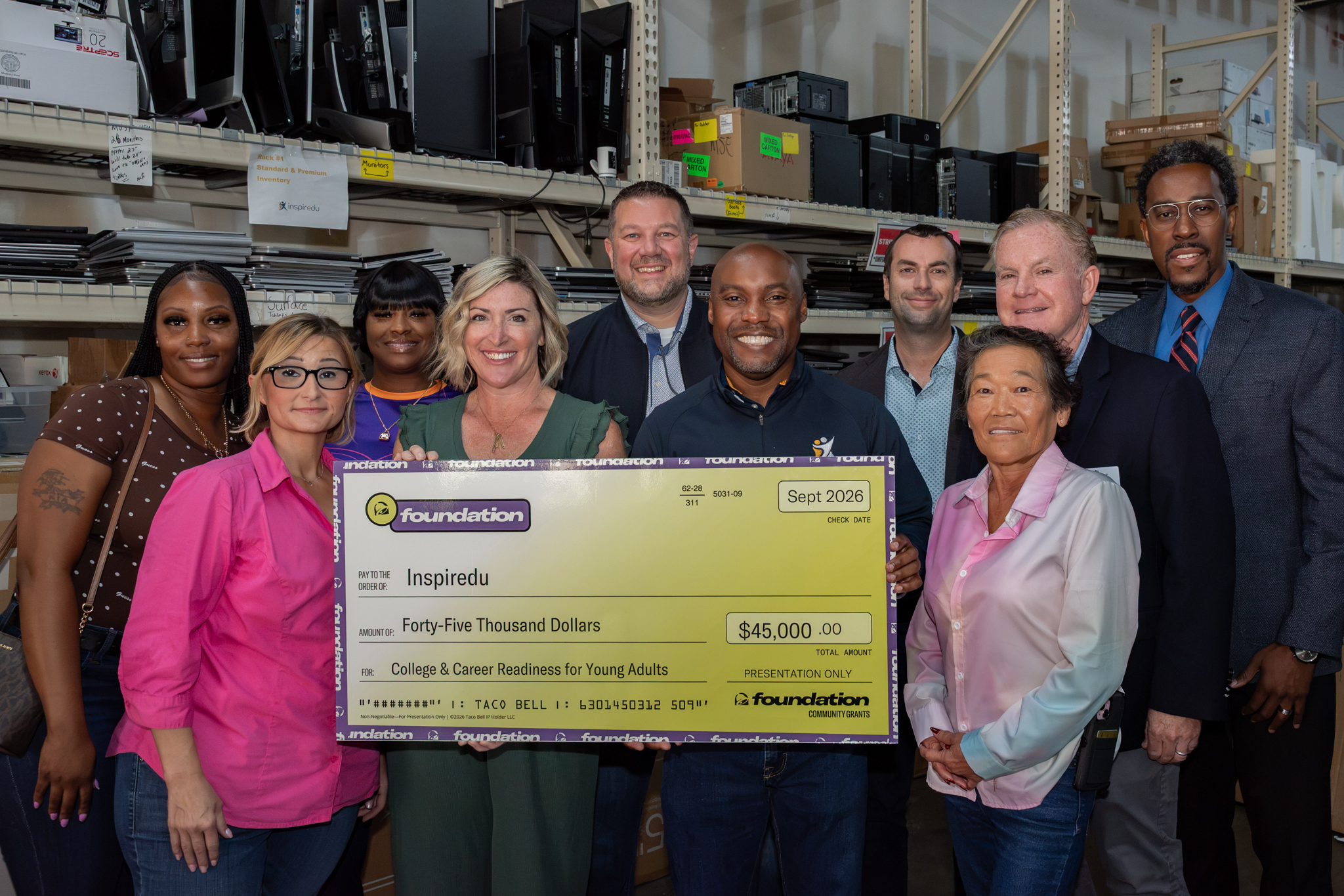 Inspiredu Receives $45,000 Community Grant From Taco Bell Foundation To Support Local Youth
