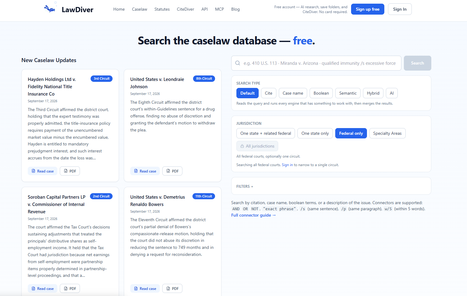 LawDiver Launches Free Legal Research Platform to Search 10 Million U.S. Court Opinions and Verify Legal Citations