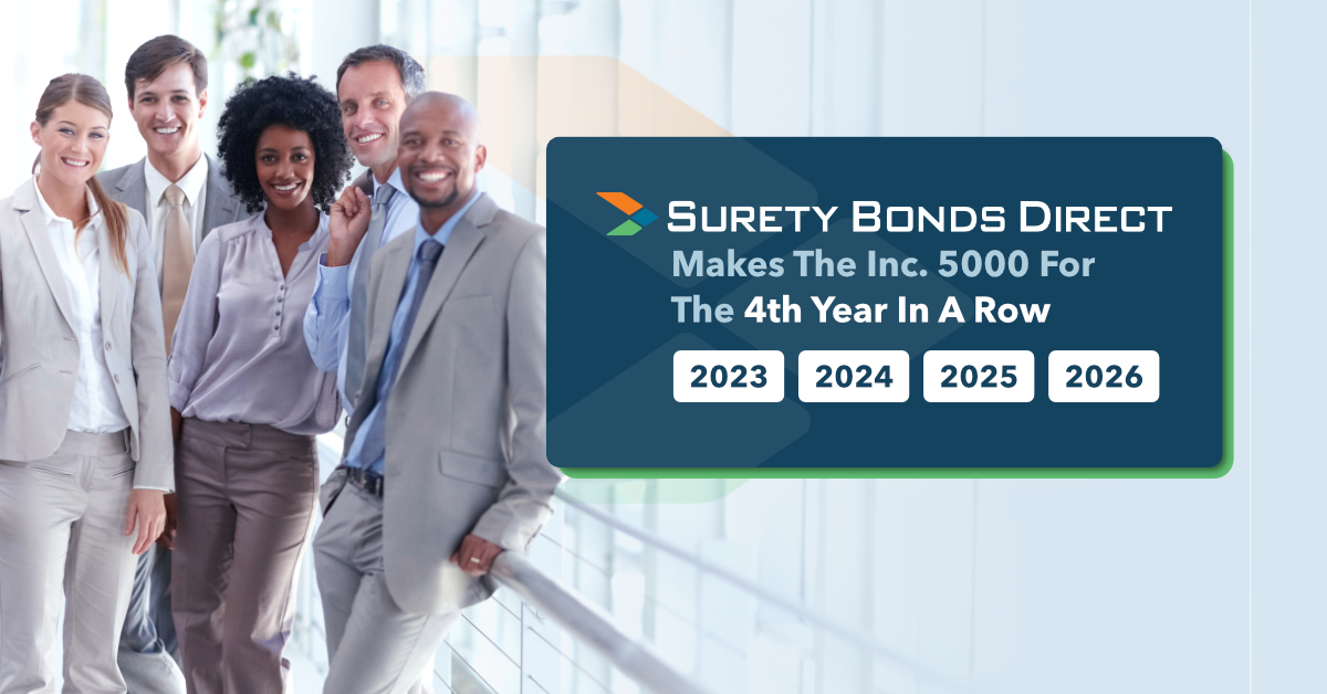 Surety Bonds Direct Continues To Lead The Surety Bond Market Making The Inc. 5000 For The 4th Year In A Row