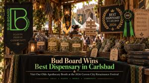 Fresh off being named Best Dispensary in Carlsbad for 2026, Bud Board is trading the modern dispensary counter for something a little more medieval at this year’s Cavern City Renaissance Festival Bud Board Olde Apothecary booth for the 2026 Cavern City Renaissance Festival celebrating its Best Dispensary in Carlsbad award