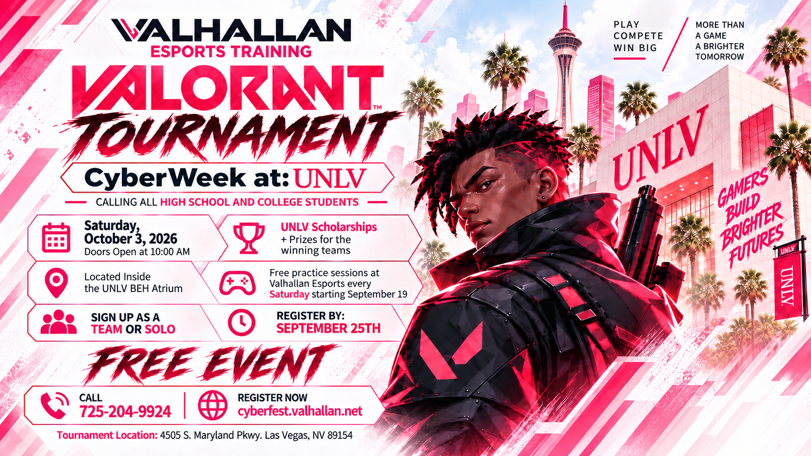 Valhallan to Host Major Free VALORANT Tournament for High School and College Students in Las Vegas During UNLV CyberWeek