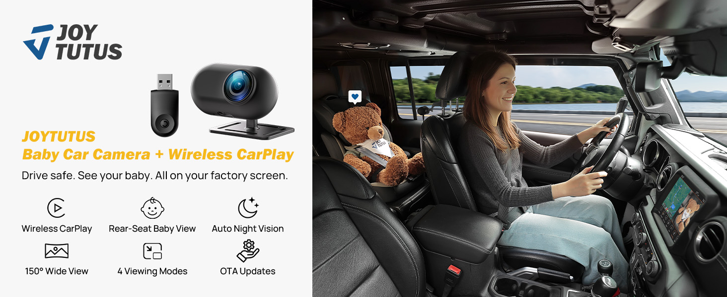 Joytutus Introduces Wireless CarPlay Baby Monitor for In-Car Rear Seat Viewing