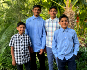 Teen health advocates Abdullah, Zain, Emaad, and Qasim Ansari deliver an interactive, snack-sampling presentation on food and mental wellness as more high school visits are planned.