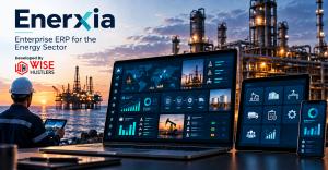 Enerxia ERP finance and procurement dashboard showing budget tracking, purchase orders, and supplier management for Angola's oil and gas sector