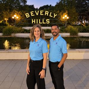 Staff at the Beverly Hills Sign