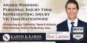 Karns & Karns Personal Injury and Accident Attorneys trial lawyer Darren McBratney representing personal injury victims across Phoenix and Scottsdale Arizona