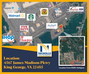 1.27± prime commercial acres with a well-built car wash fronting Rt. 301 minutes from NSWC Dahlgren and the Harry Nice Bridge on Wednesday