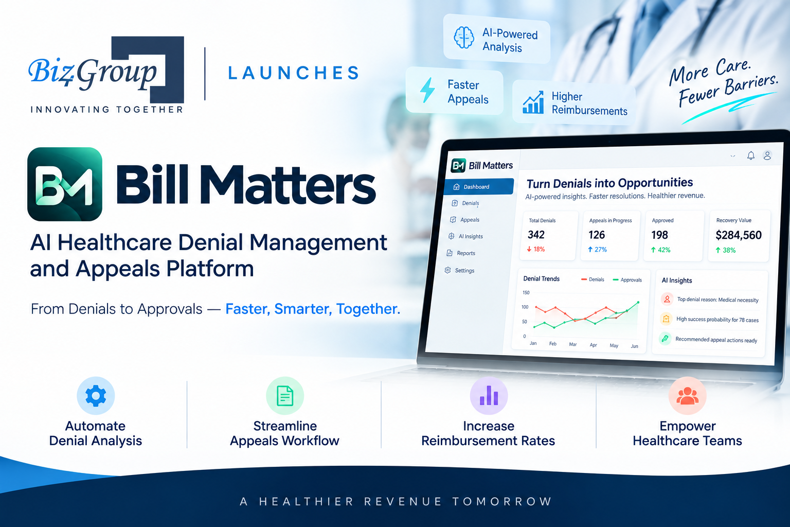 Biz4Group Launches Bill Matters, an AI Healthcare Denial Management and Appeals Platform