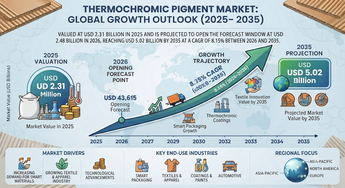 Thermochromic Pigment Market Poised to Surpass USD 5.02 Billion by 2035, Reports 8.15% CAGR