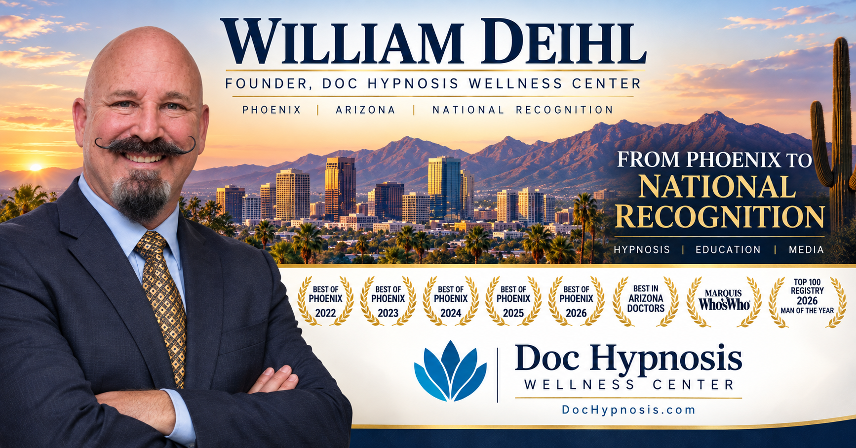 William Deihl of Doc Hypnosis Expands National Recognition After Five Years of Phoenix Hypnotherapy Honors