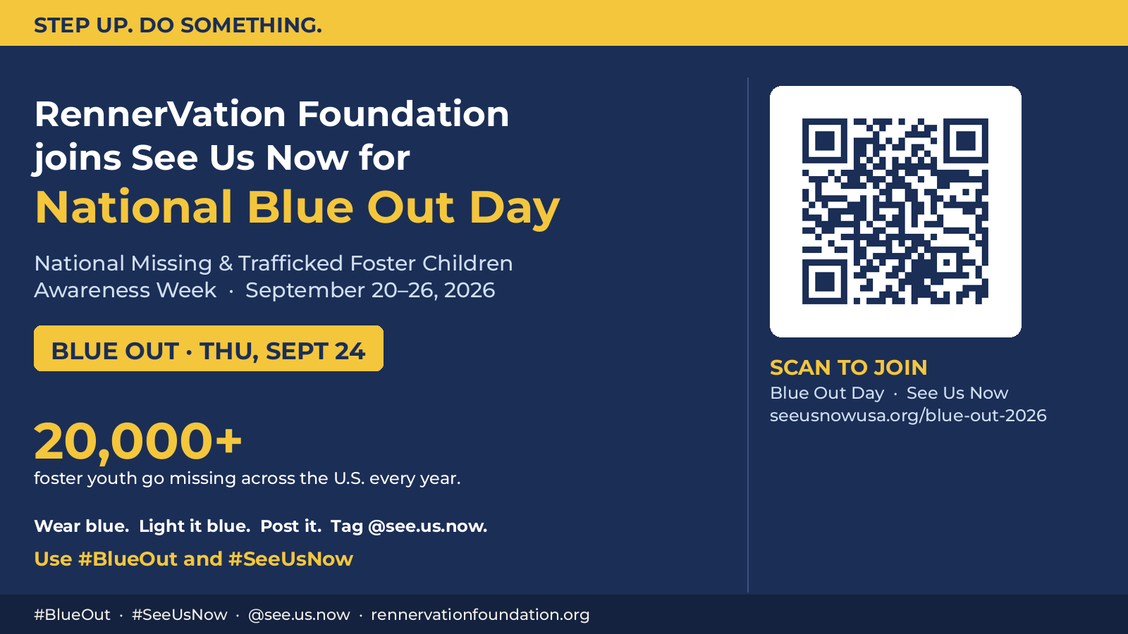 Jeremy Renner’s RennerVation Foundation Backs ‘Step Up. Do Something.’ for National Blue Out Day
