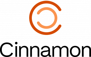 Cinnamon company logo featuring two nested, circular orange