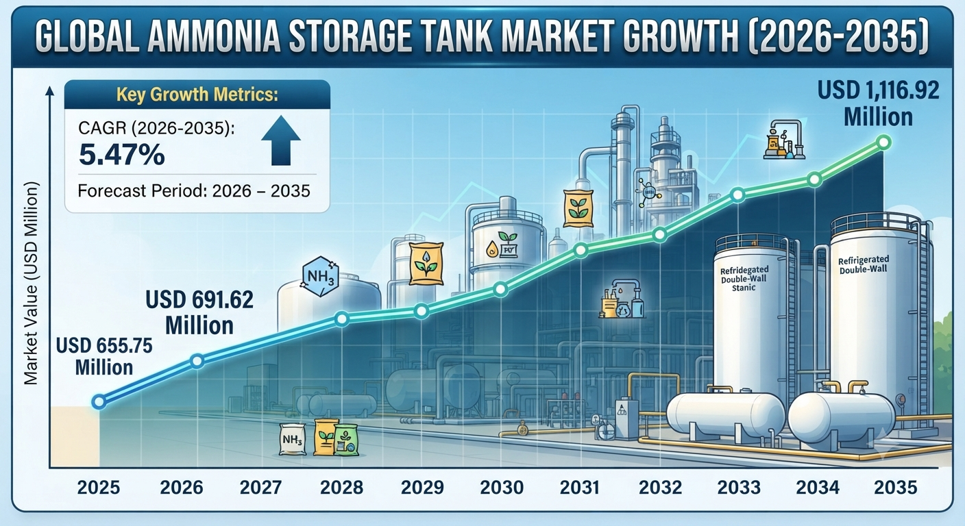 Ammonia Storage Tank Market Set for Steady Growth, Reaching $1,116.92 million by 2035