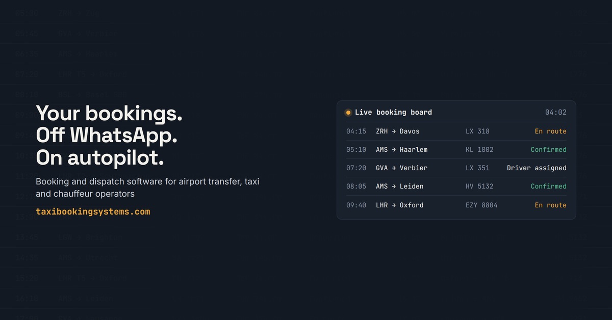 Taxi Booking Software Launches for Independent Airport Transfer Fleets