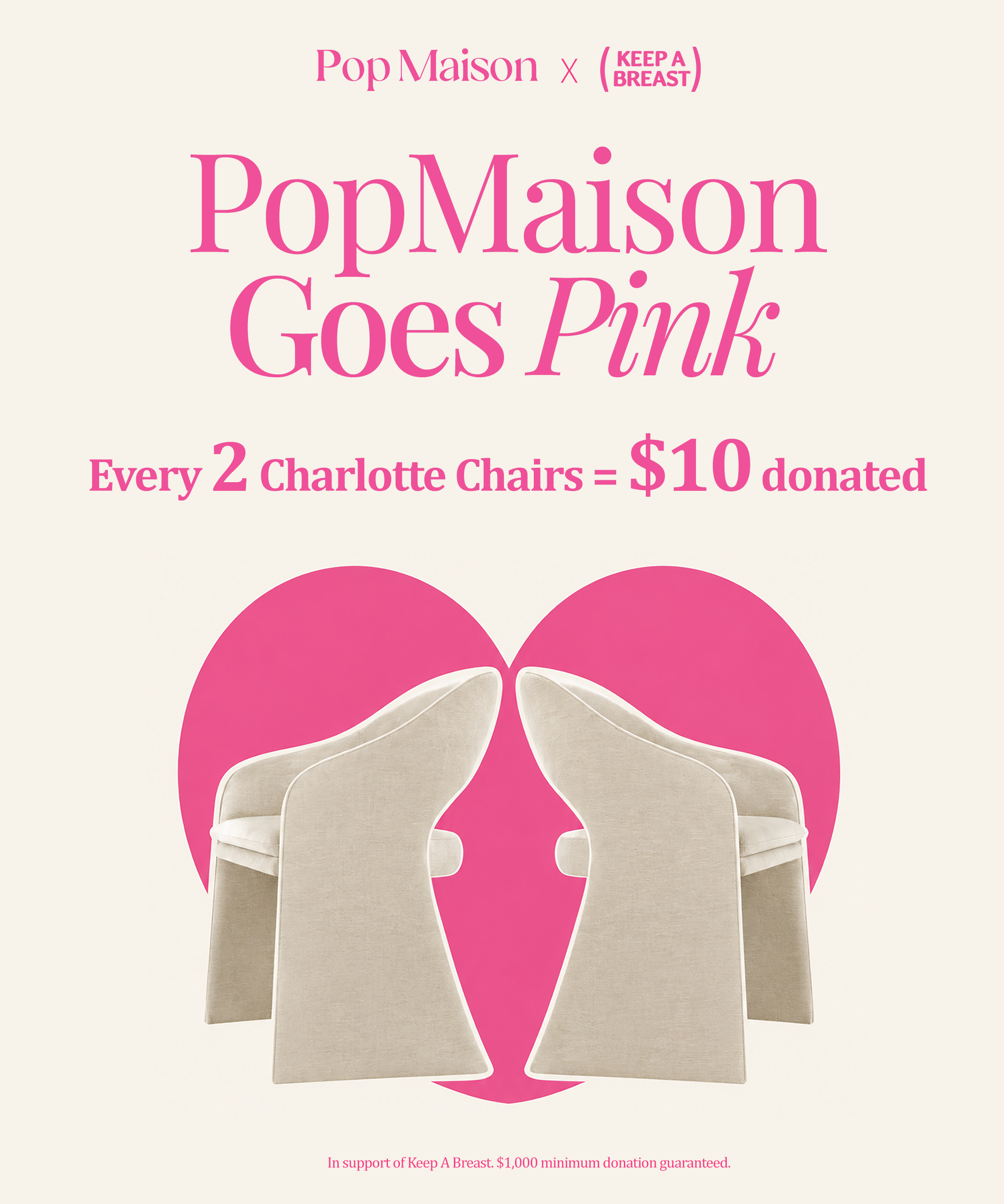 Pop Maison Partners with The Keep A Breast Foundation to Launch #PopMaisonGoesPink for Breast Cancer Prevention Month