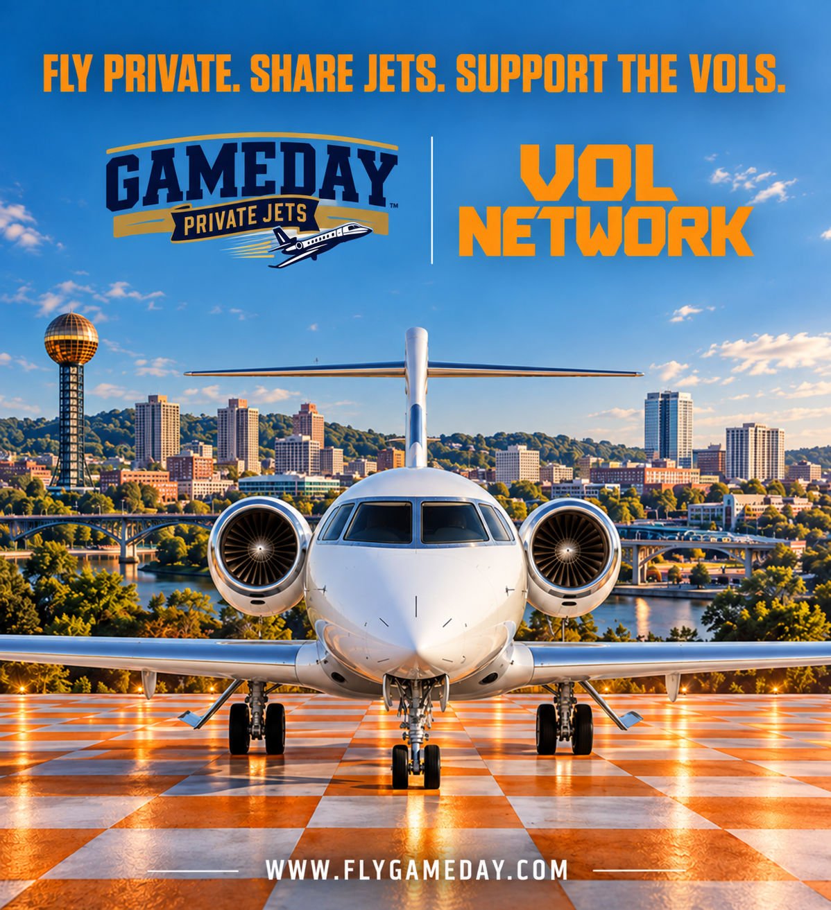 GAME DAY PRIVATE JETS ANNOUNCES COLLABORATION WITH TENNESSEE ATHLETICS INCLUDING PRIVATE TRAVEL OPTIONS FOR FANS