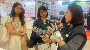 Showcasing the HandVivante robotic hand device at Medical Fair Asia 2026.
