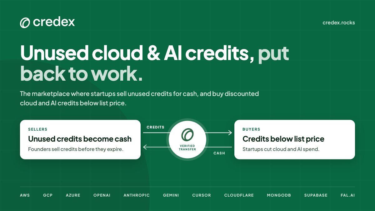 Credex turns unused Cloud and AI credits into cash for founders and cuts cloud bills for startups