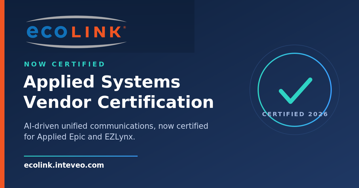 Inteveo EcoLink Earns Applied Systems Certification