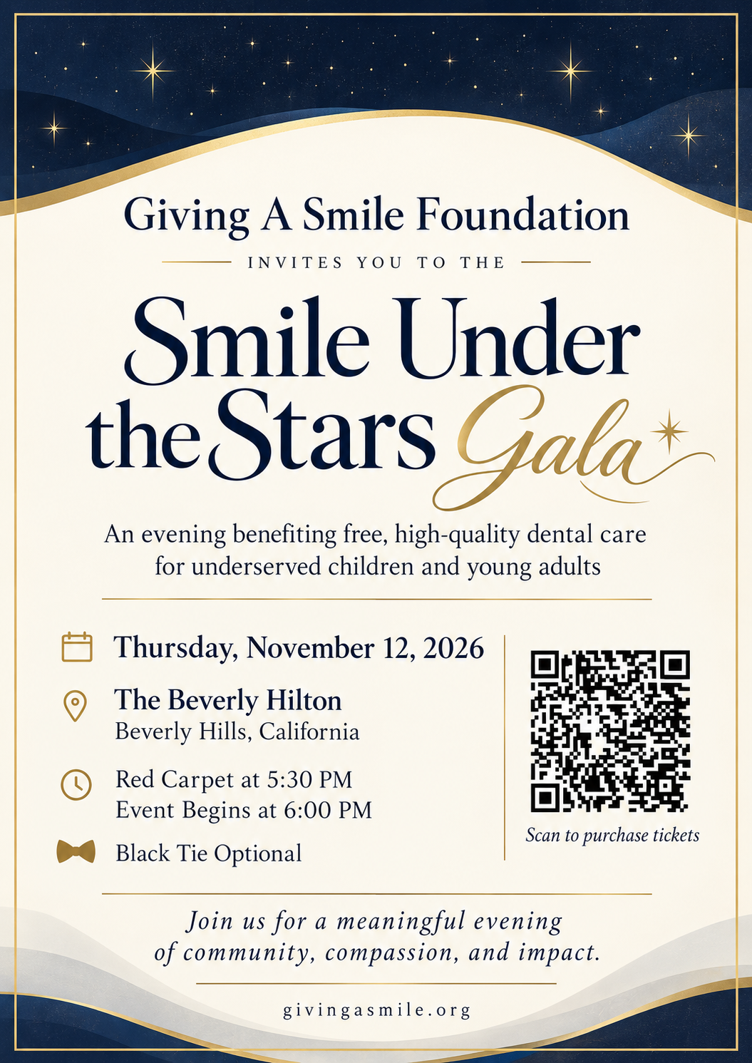 Giving A Smile Foundation Announces Second Annual “Smile Under the Stars” Gala at The Beverly Hilton