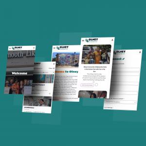 Creative Repute, a Philadelphia-based branding and creative agency, is seeing a new kind of client: entrepreneurs, nonprofit leaders, and consultants who have already used AI to build a website, brand, or software platform and now want help finishing it Five overlapping phone screens showing the Olney Community Collaborative website on a teal background, including a welcome screen with a storefront photo, a business directory listing CVS Pharmacy and a laundromat, a homepage introducing the Olney neighbo