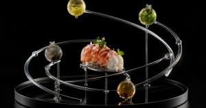 Space-Art Cuisine concept inspired by orbital movement