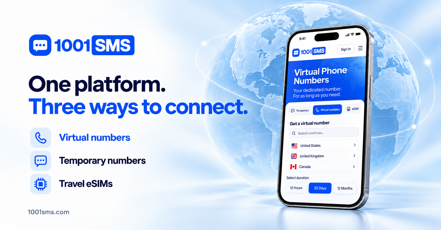 1001SMS Relaunches as an All-in-One Platform for Virtual Numbers, Temporary Numbers and eSIMs