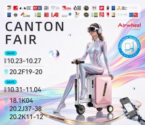 Airwheel luxury AI electric cabin suitcase at Canton Fair