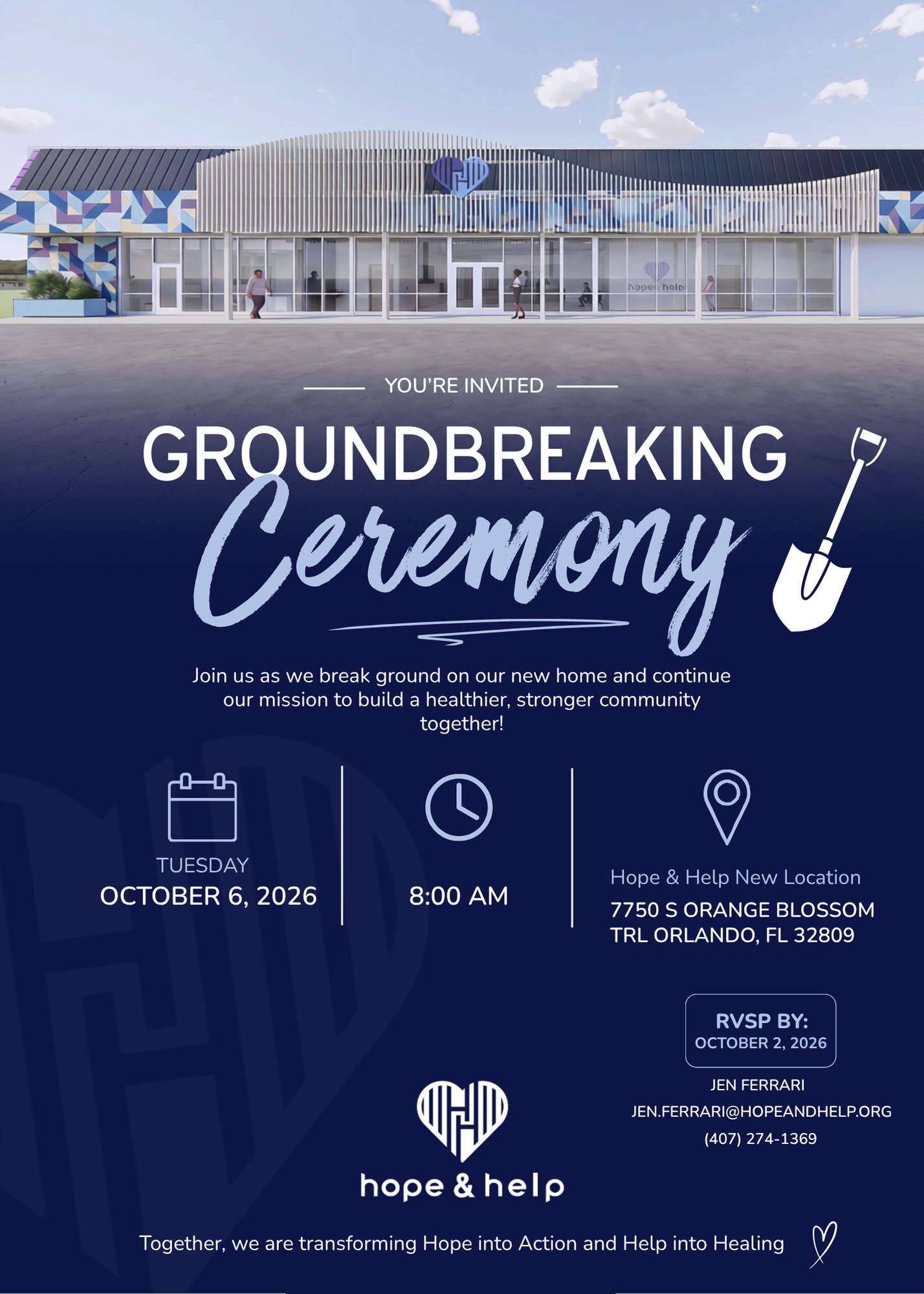 Hope & Help to Break Ground on New Orange Blossom Trail Location
