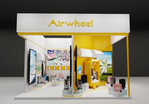 Airwheel luxury AI electric cabin suitcase in retail store