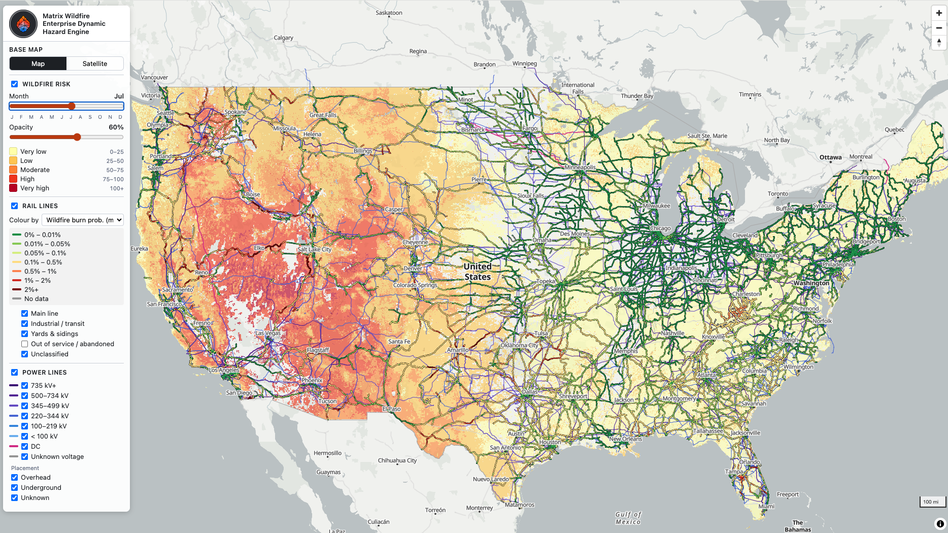 Matrix Wildfire Unveils Dynamic Hazard Engine Powering Predictive, Massive Area Fire Denial for Rail & Utility Corridors