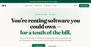 Most small businesses do not own the software they run on The Hiro homepage: 'You're renting software you could own - for a tenth of the bill.'