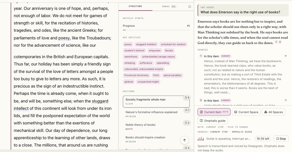Omphalis Launches Voice Conversations Grounded in the Sources Readers Choose