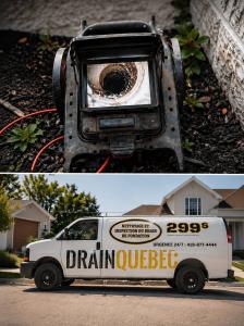 L'inspection par caméra permet de visualiser l'intérieur du drain de fondation et de confirmer s'il est obstrué, endommagé ou fonctionnel avant d'entreprendre des travaux. Le service est offert avec une équipe disponible en urgence 24/7.