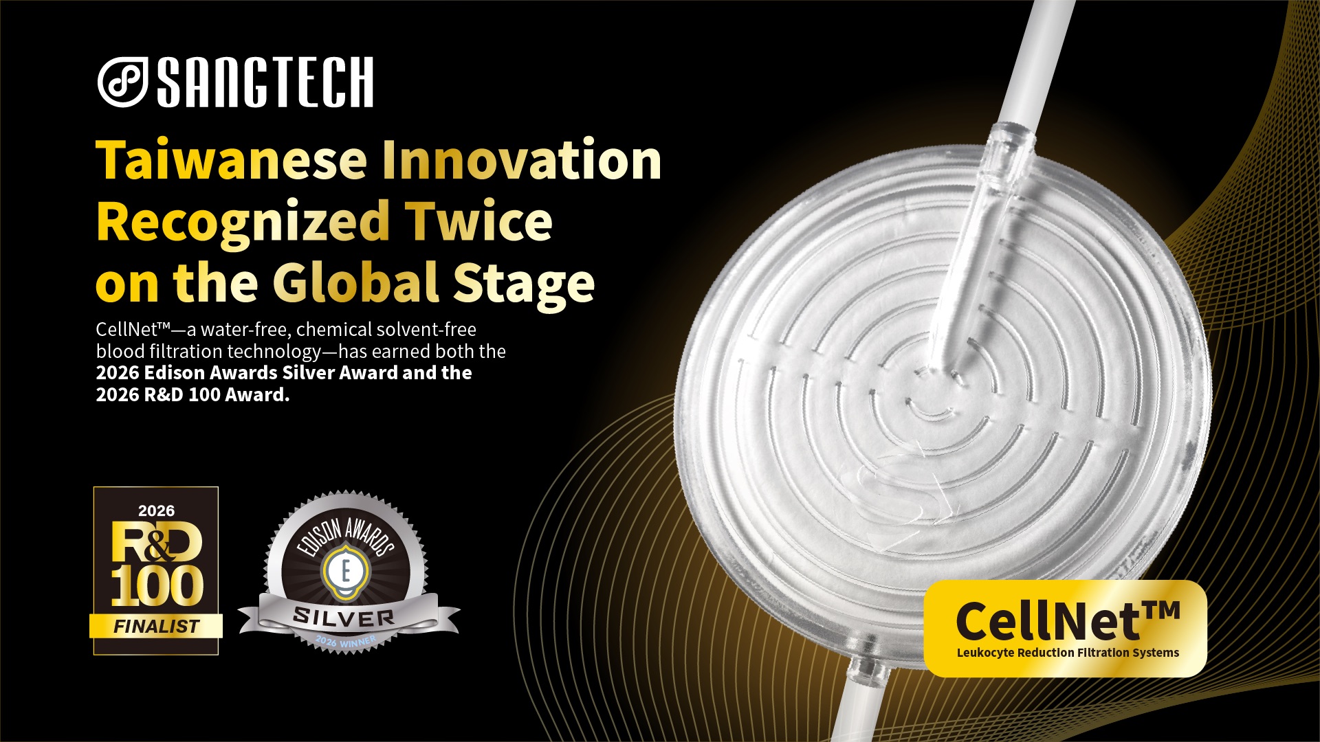 CellNet™ Blood Filtration Technology Wins 2026 Edison Silver and R&D 100 Awards
