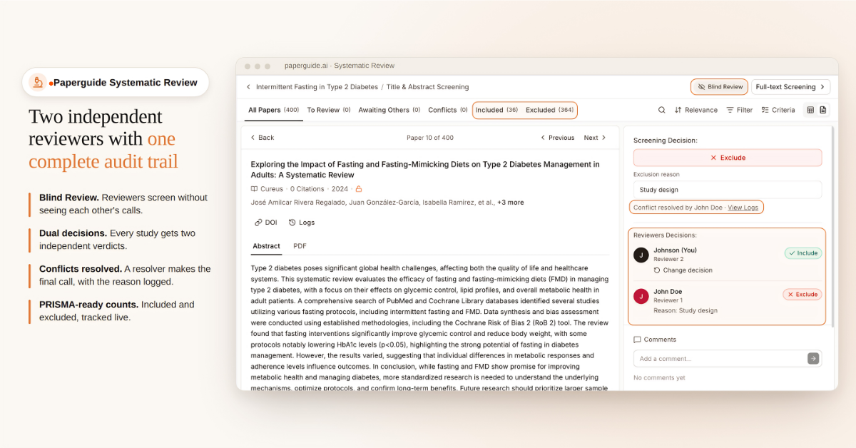Paperguide Launches AI-Assisted Systematic Review Software With Built-In Dual Review