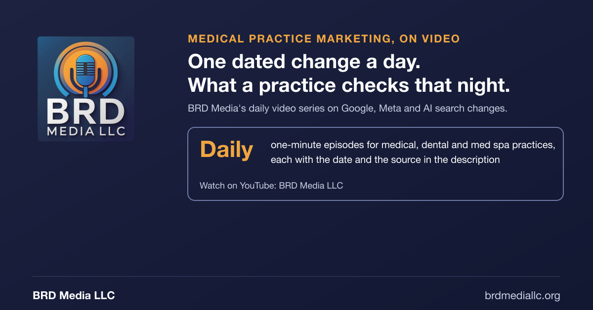 BRD Media Starts Dental and Medical Practice Marketing Video Series on AI Search and SEO