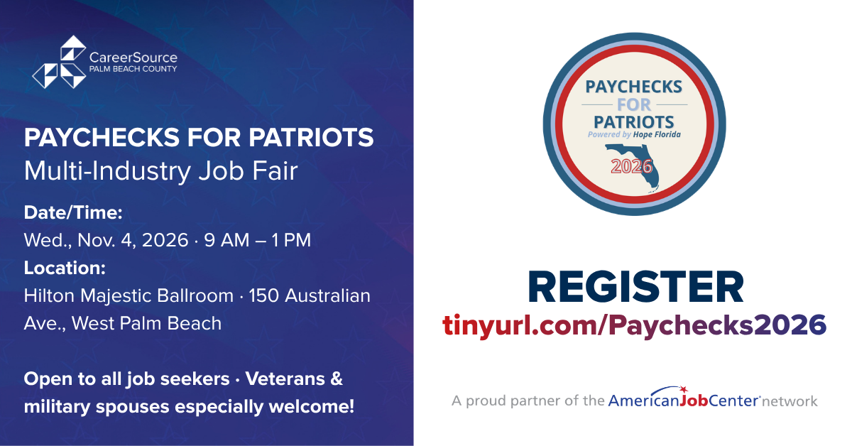 More Than 85 Employers Ready to Hire at Paychecks for Patriots Job Fair Nov. 4